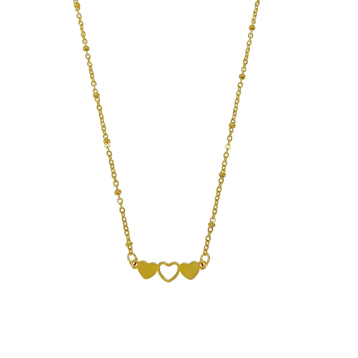 Hartjes Ketting Goud – subtiel kettinkje met drie hartjes