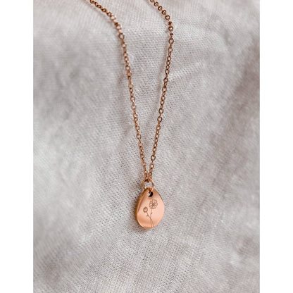 Rosé gouden geboortebloem ketting – een betekenisvol cadeau per maand