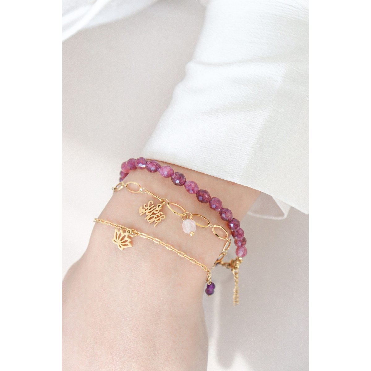 Super Mom Armband Goud met Rozenkwarts – een liefdevol en krachtig cadeau voor mama