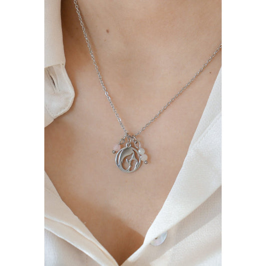 Moeder & baby ketting zilver met Maansteen & Rozenkwarts – een betekenisvol cadeau