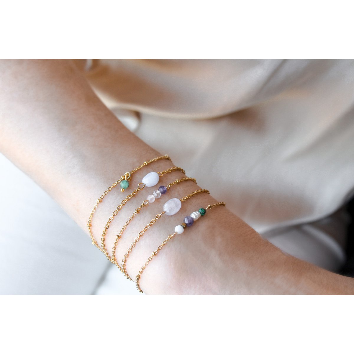 Geboortesteen Armbandjes - Goud (per maand te bestellen)