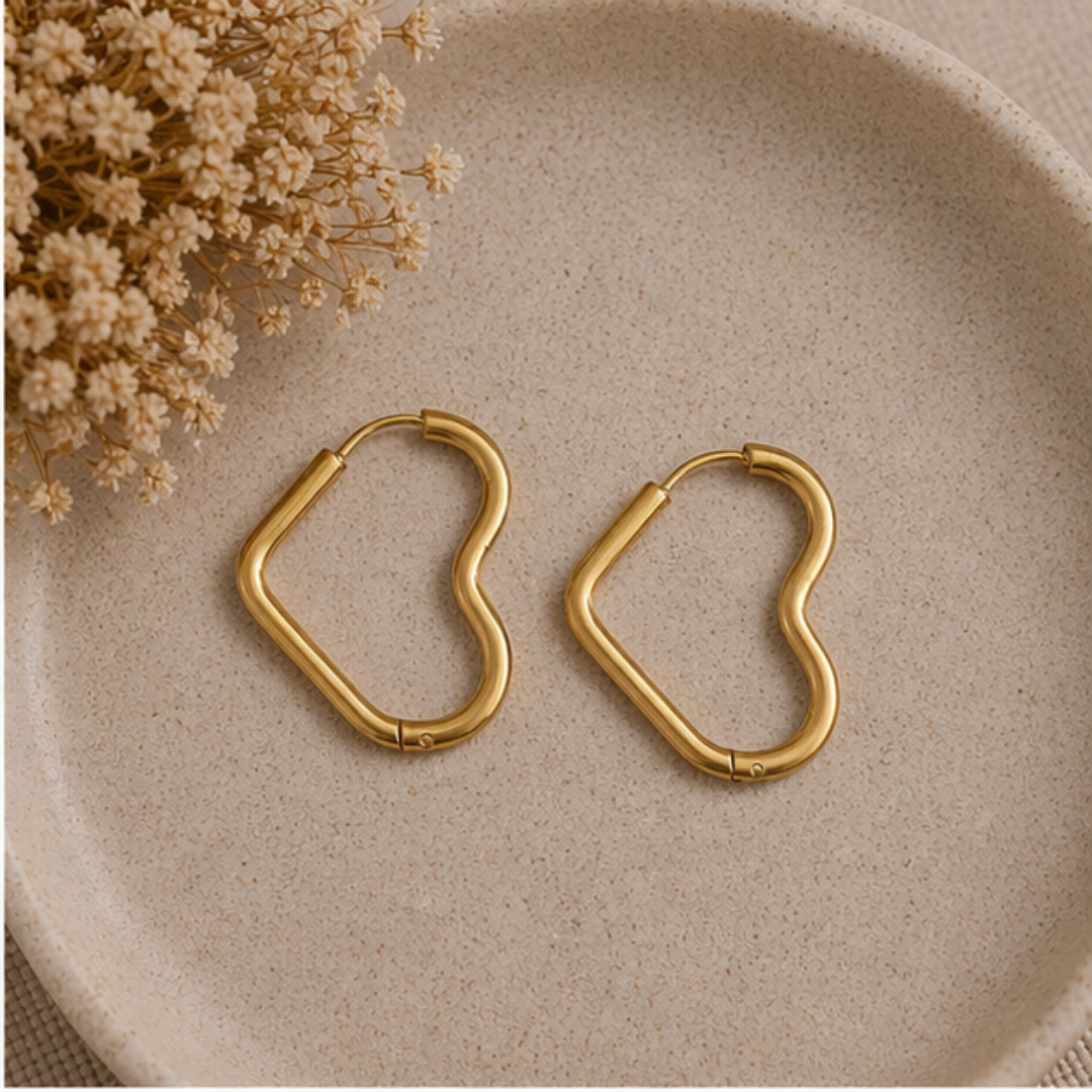 Hart Oorringen Goud – stijlvolle statement oorbellen met een zachte touch