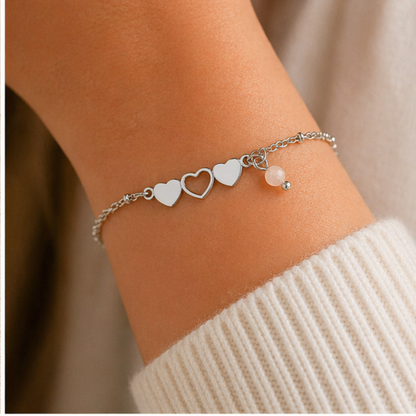 Hartjes & Rozenkwarts Armband Zilver – een liefdevol en betekenisvol sieraad