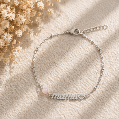 Mama & Rozenkwarts armband Zilver – een liefdevol en betekenisvol cadeau