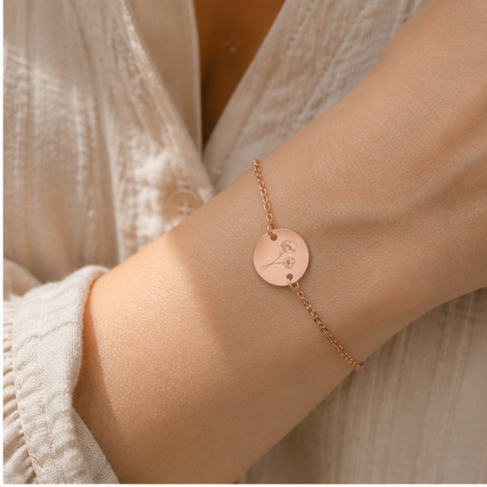 Rosé gouden geboortebloem armband – een betekenisvol cadeau per maand
