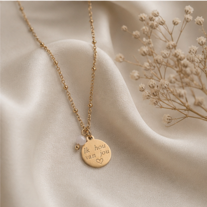 Ketting “Ik hou van jou” – Goud