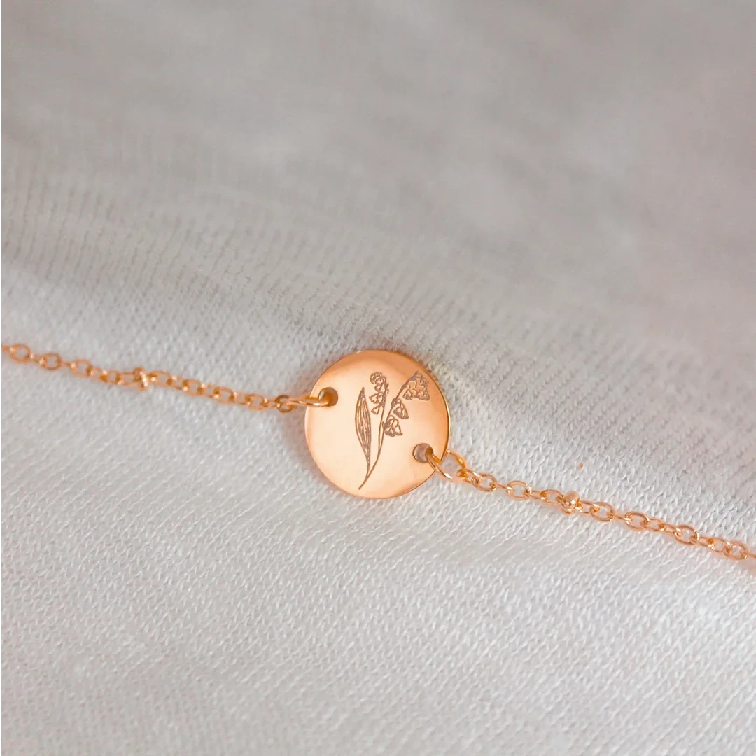 Rosé gouden geboortebloem armband – een betekenisvol cadeau per maand